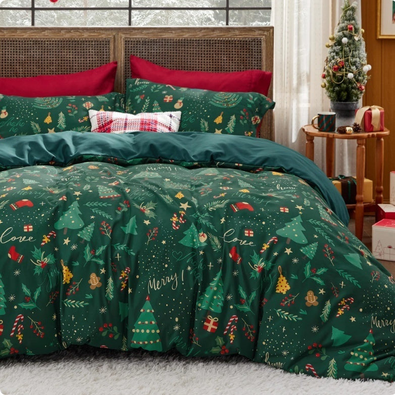 Santa Claus Bed Three-piece Digital Printing