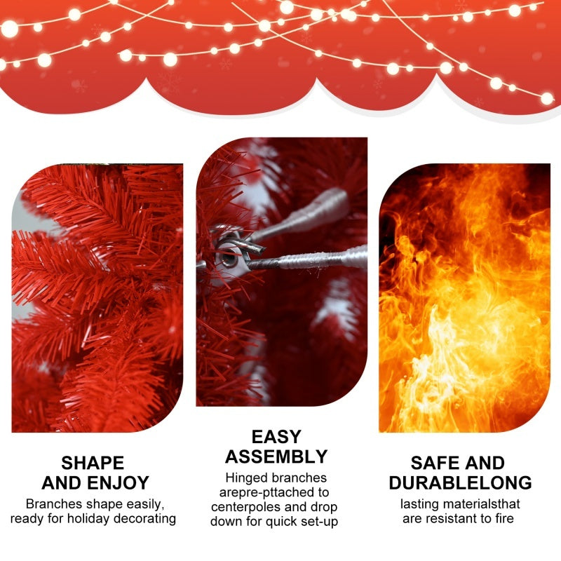 PVC Christmas Tree, Christmas Decorations, Red